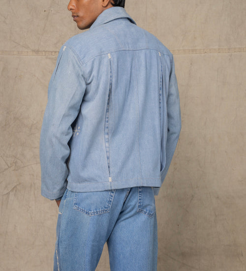 BOX PLEAT JACKET BLUE