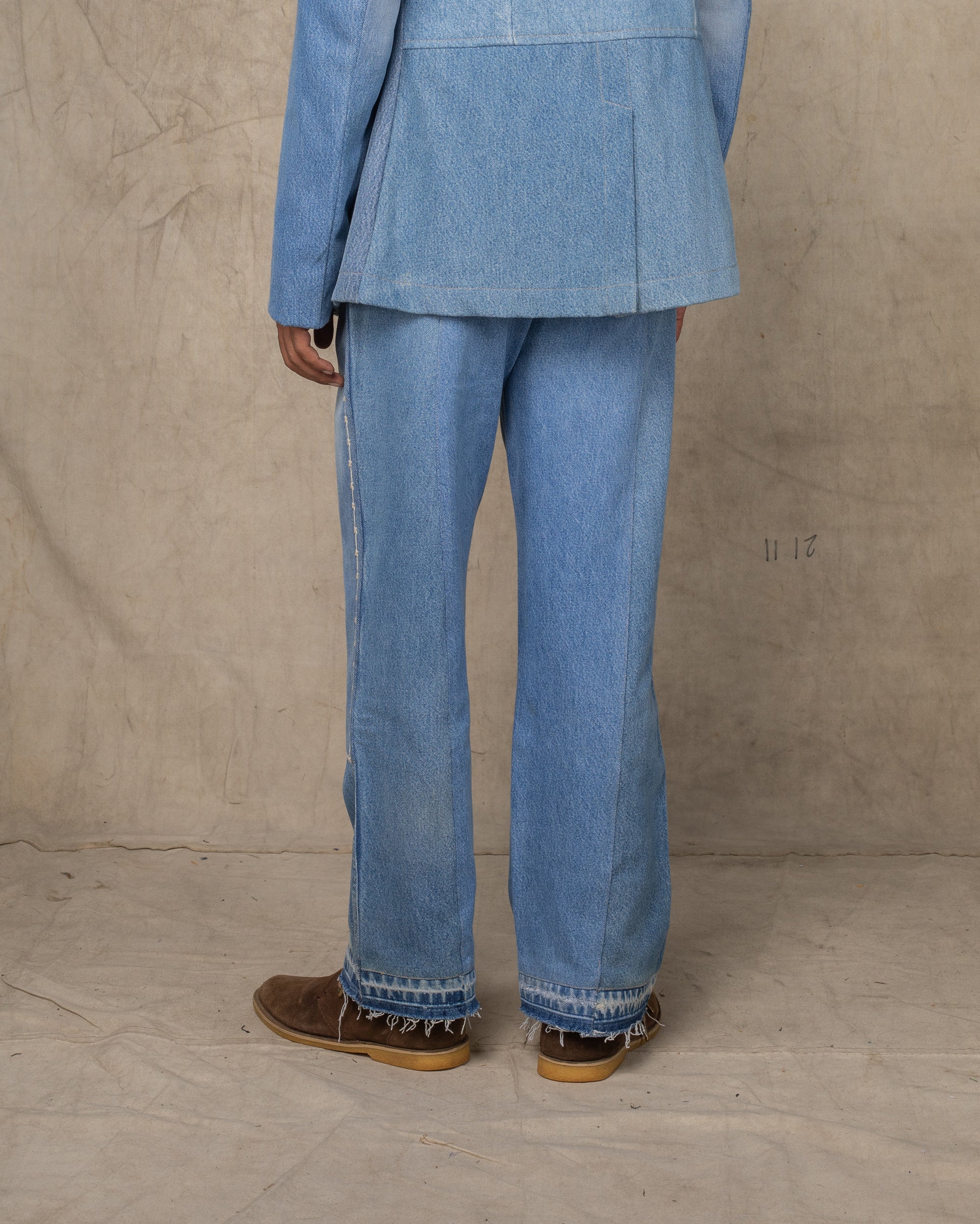 DOUBLE KNEE PANTS w/EMB BLUE