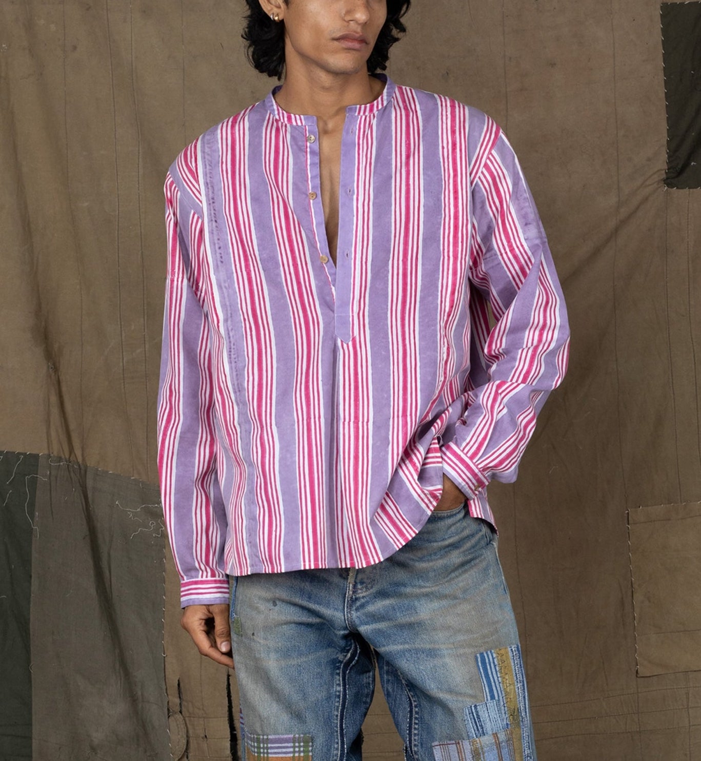 KNIFE PLEATED LAVENDER KURTA