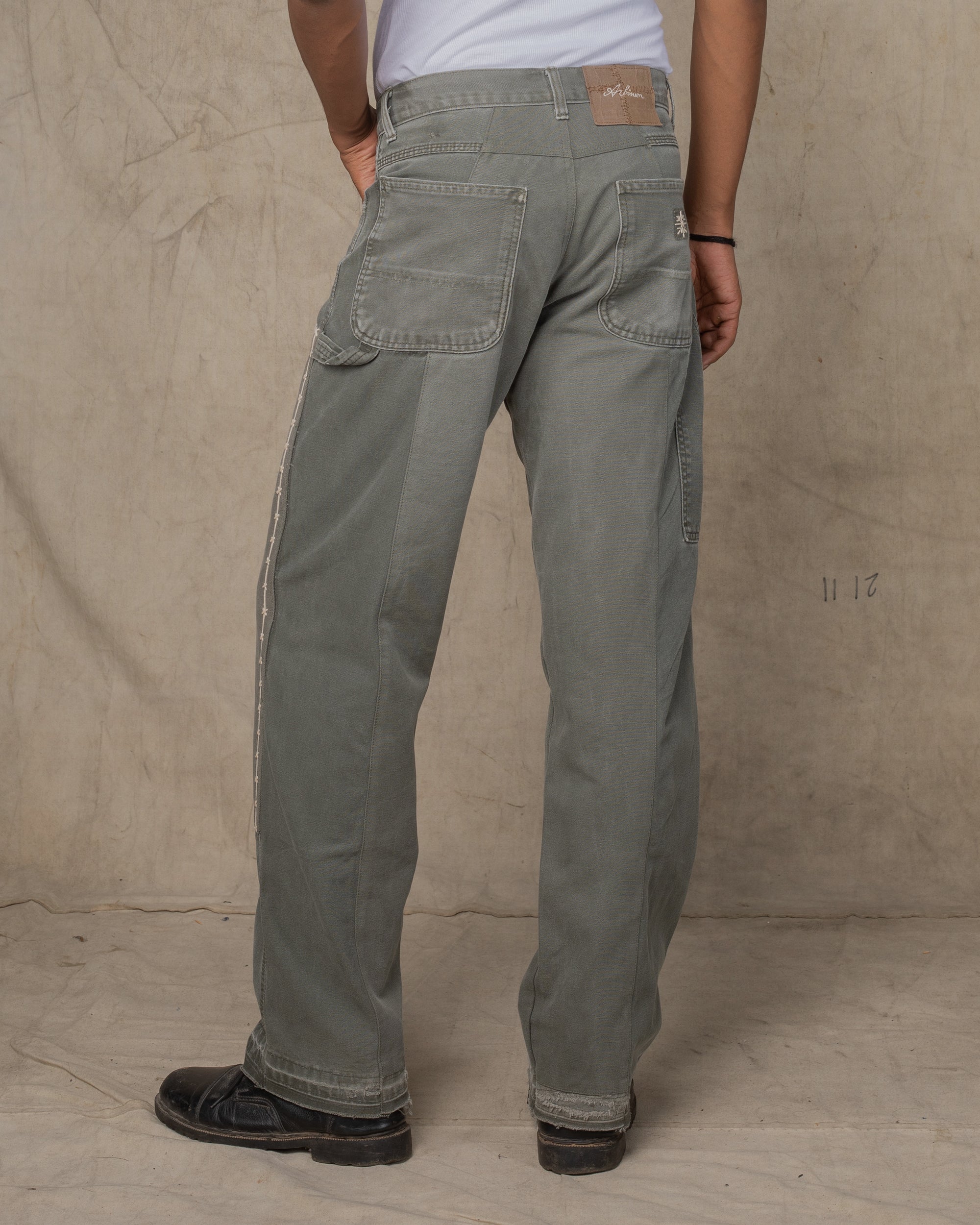 DOUBLE KNEE PANTS w/EMB GREEN