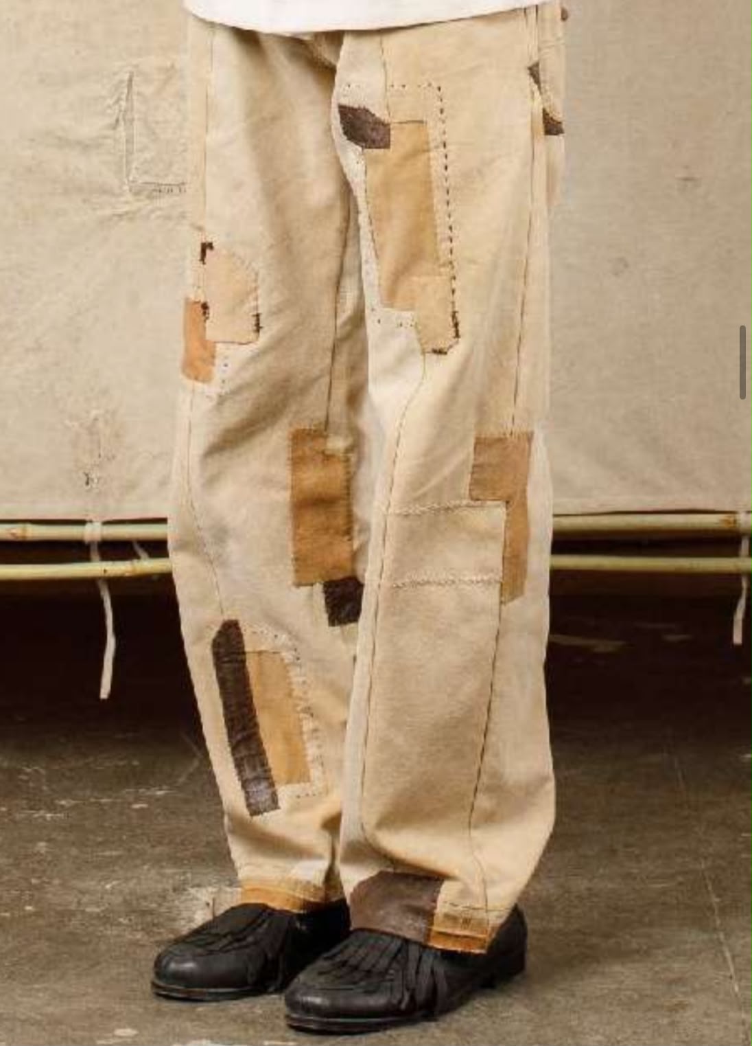 Dual Tone with Repair Beige Pants