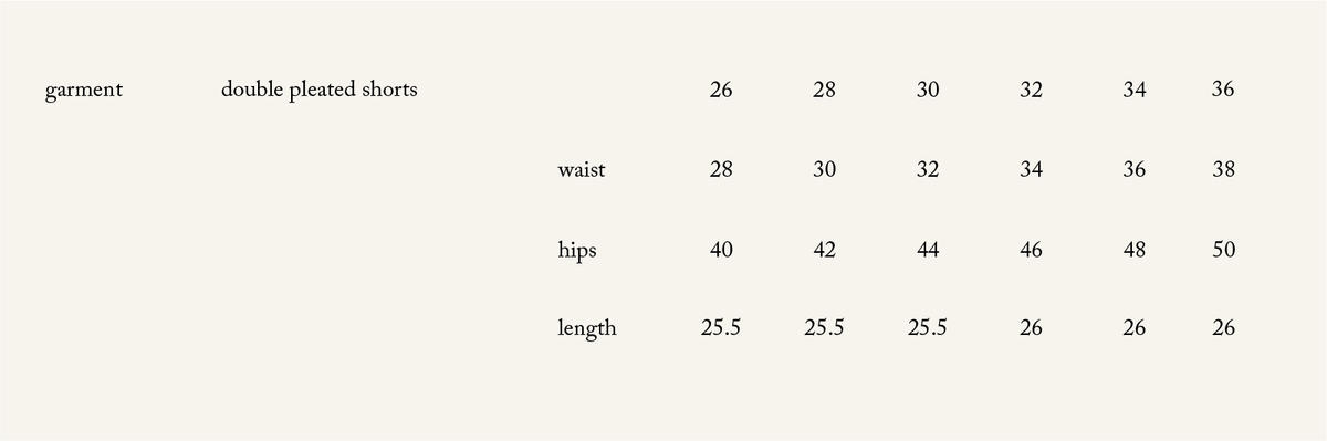 SIZE CHART
