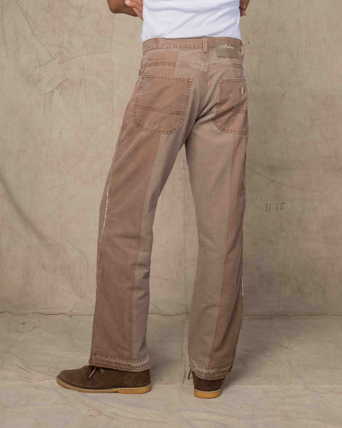 DOUBLE KNEE PANTS w/EMB BROWN