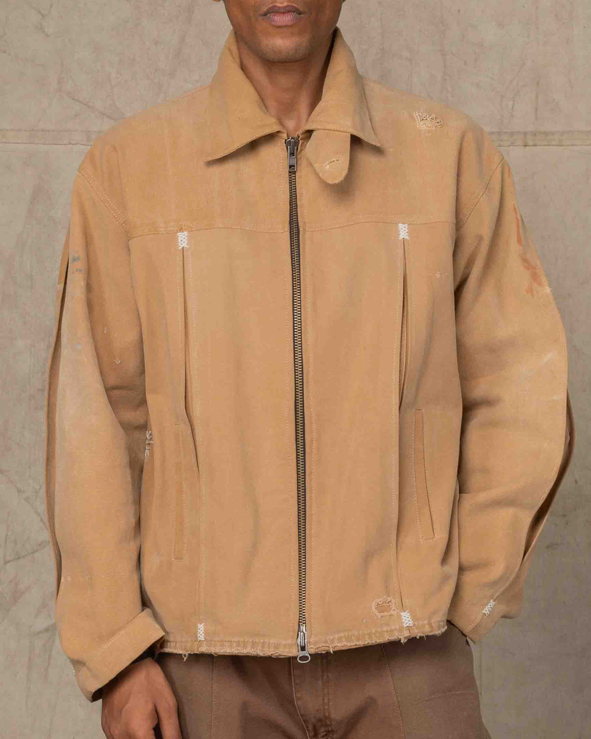 Box Pleat Beige Jacket