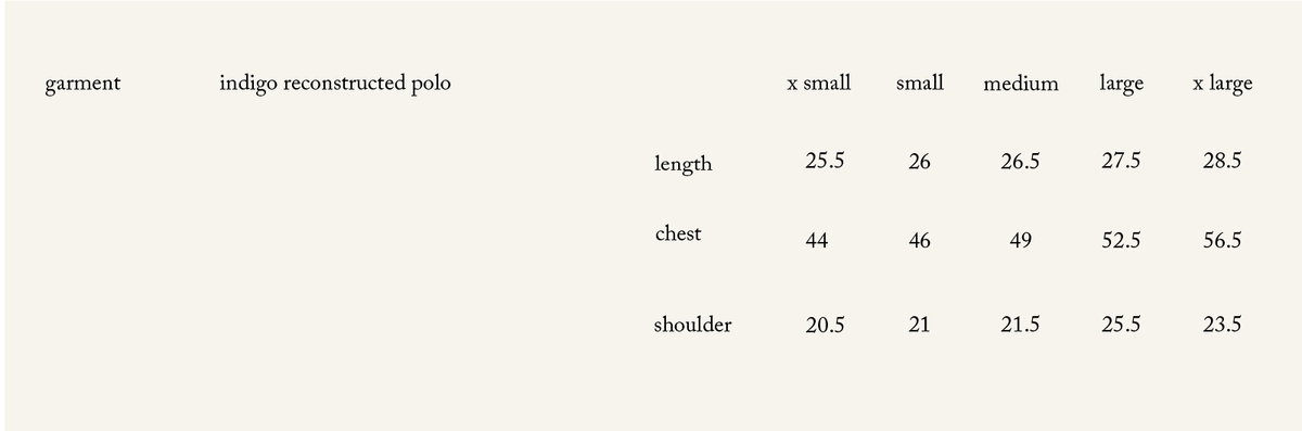 SIZE CHART