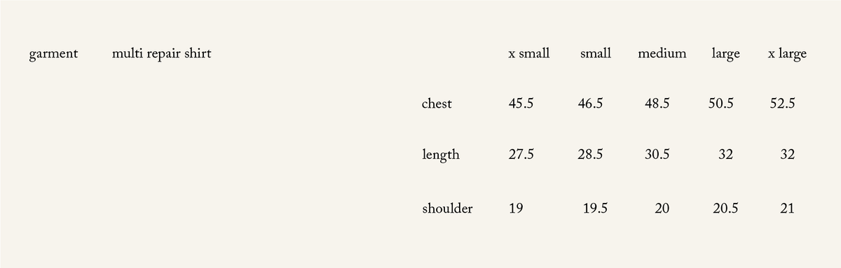 SIZE CHART