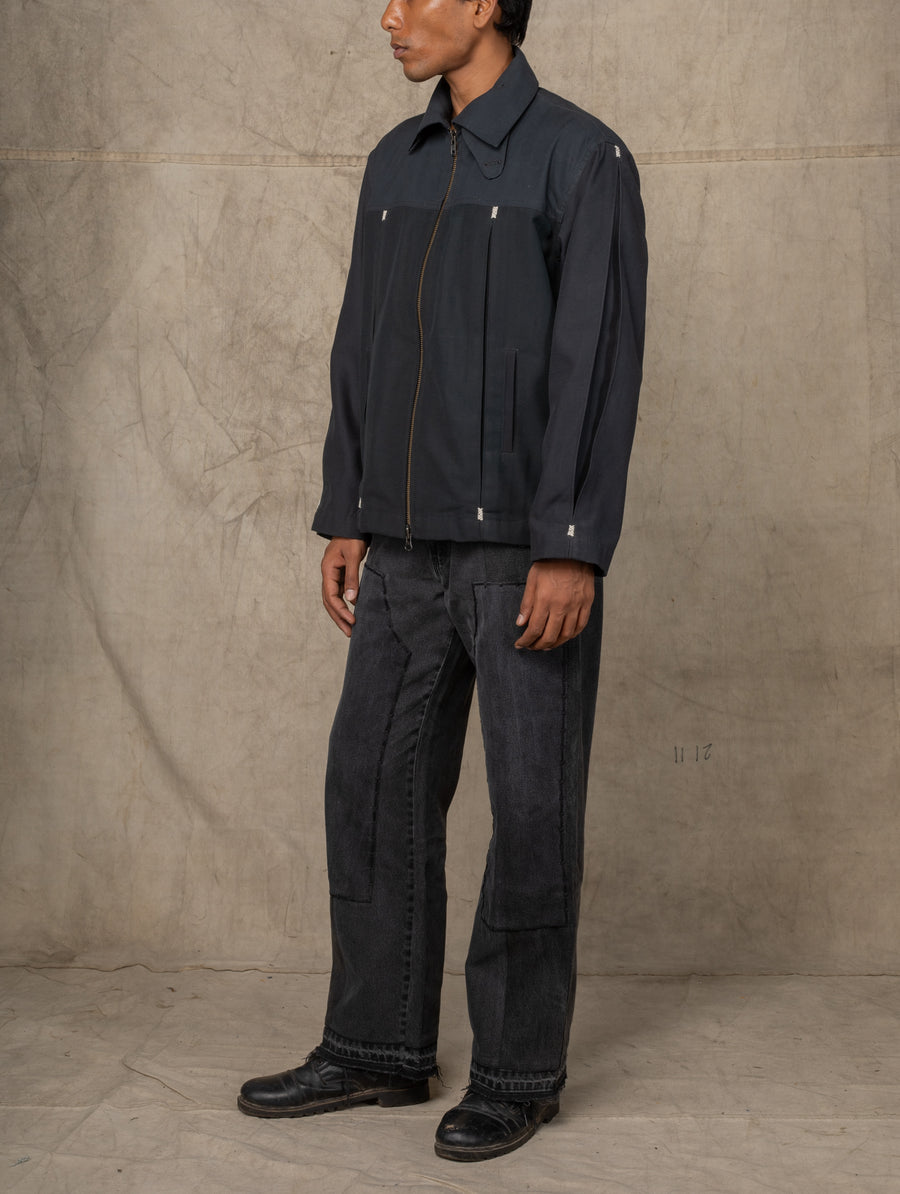 BOX PLEAT JACKET BLACK