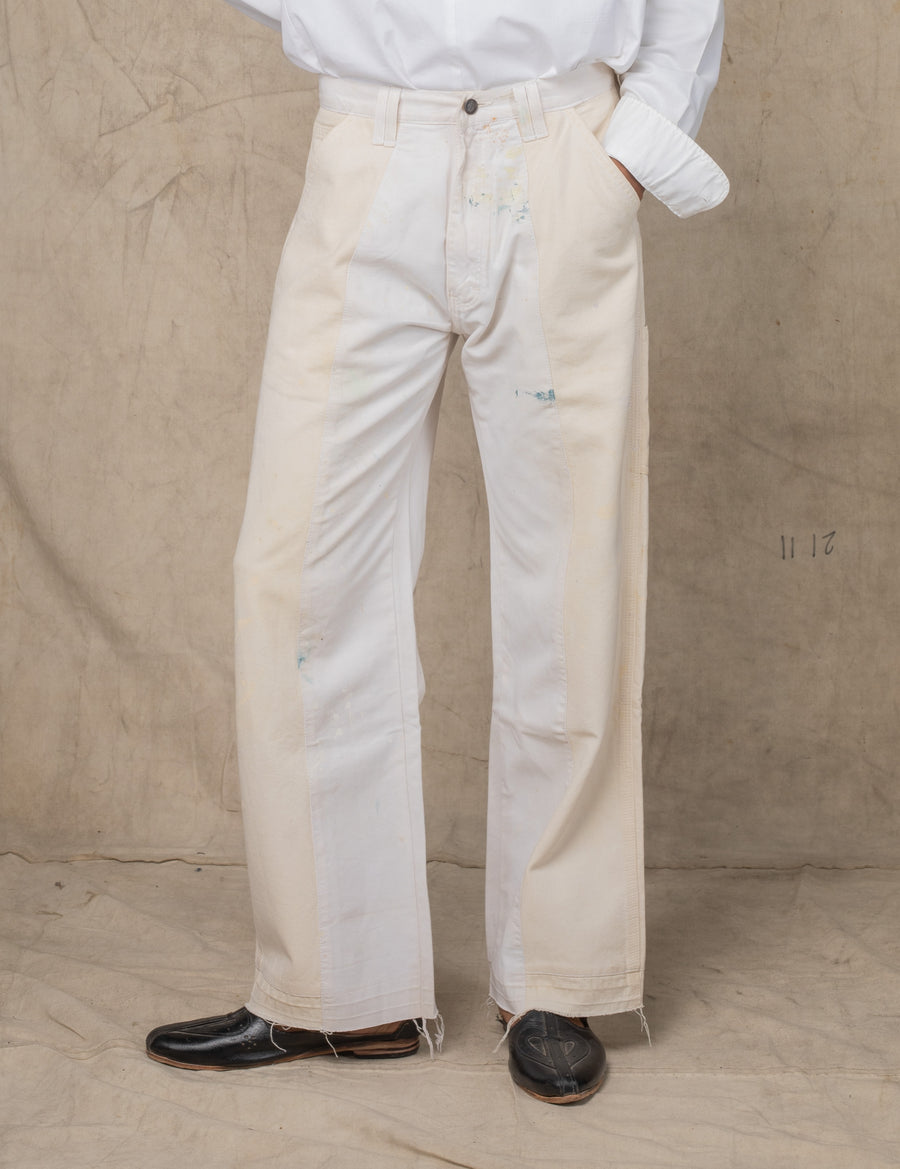 DUAL TONE PANTS WHITE PAINT SPLATTER