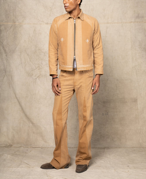 PANELLED T-PATTERN JACKET BEIGE