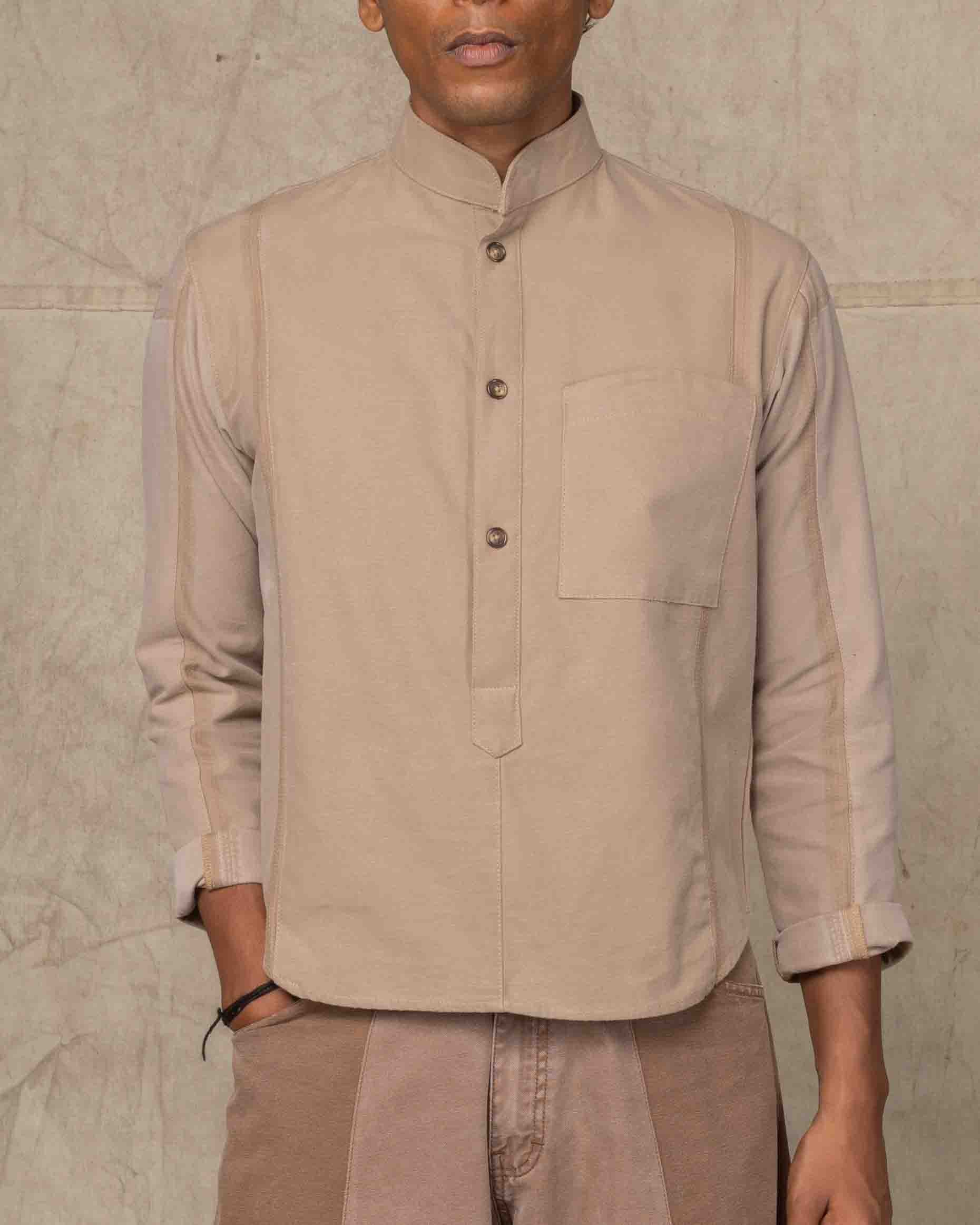 ONE POCKT KURTA BEIGE