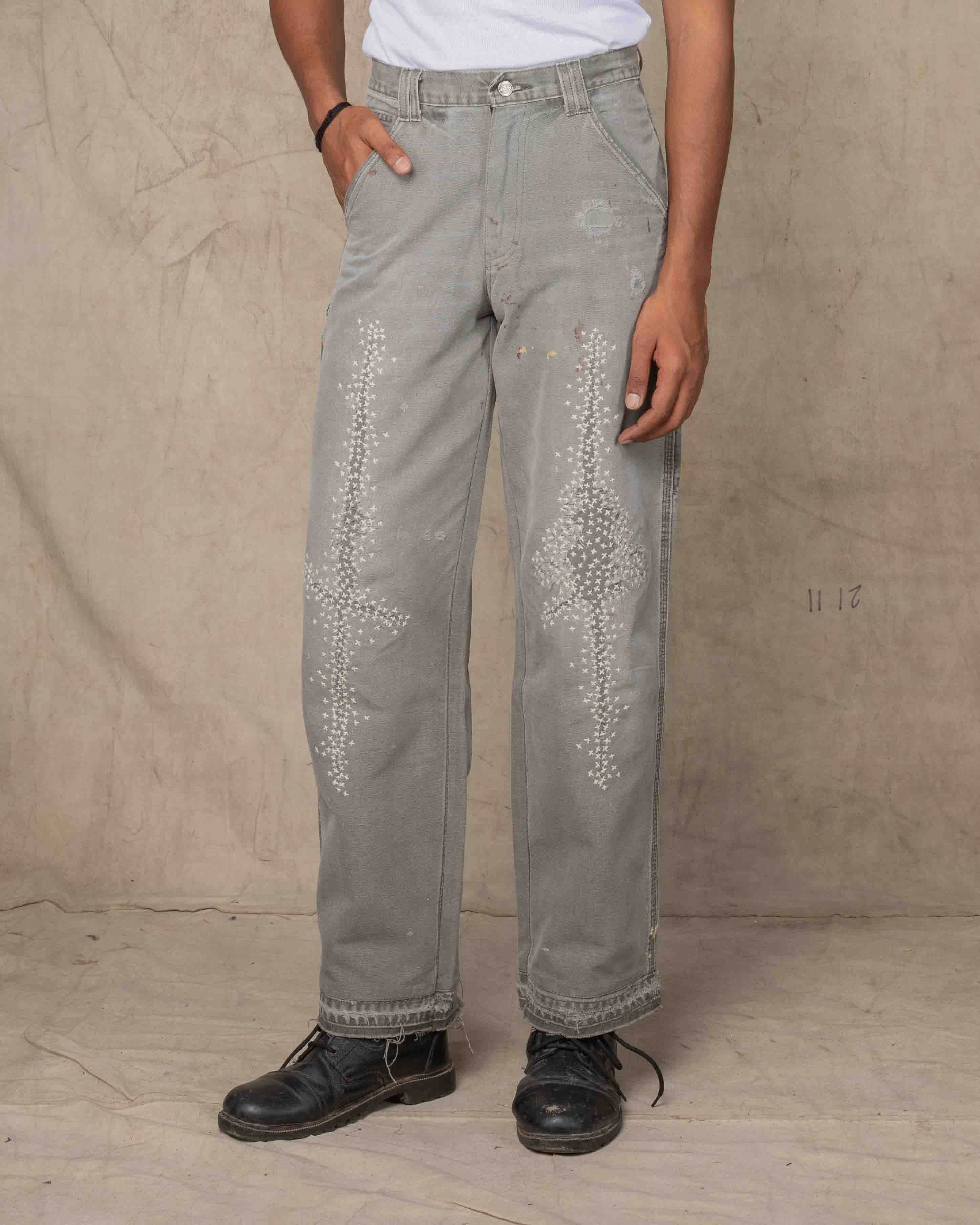CROSS KNEE PANTS GREEN