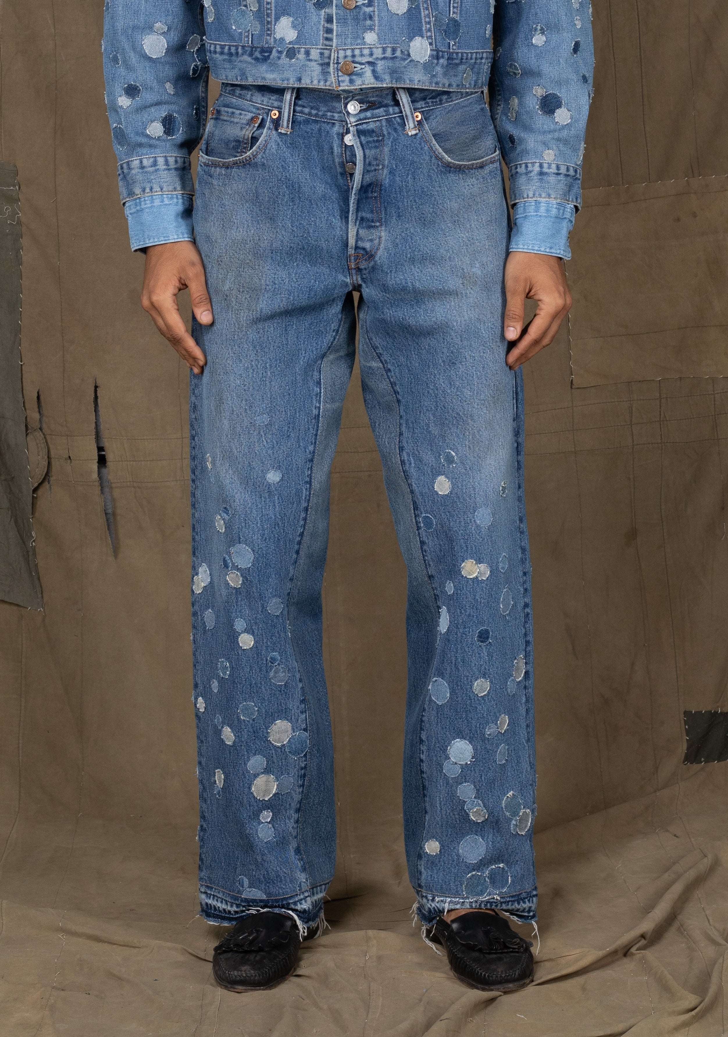BUBBLE APPLIQUÉ PANTS BLUE