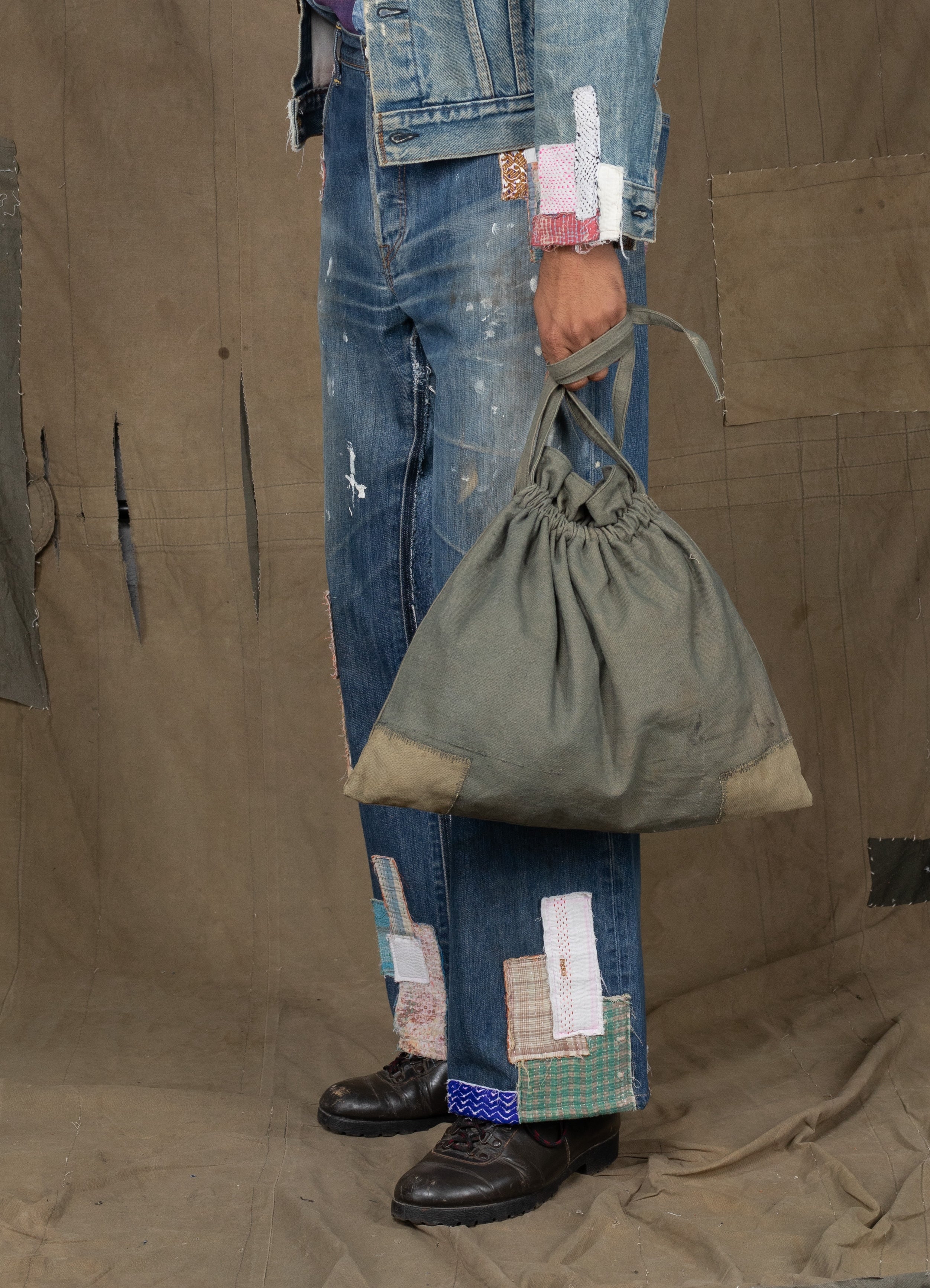 KANTHA REPAIR PANTS BLUE