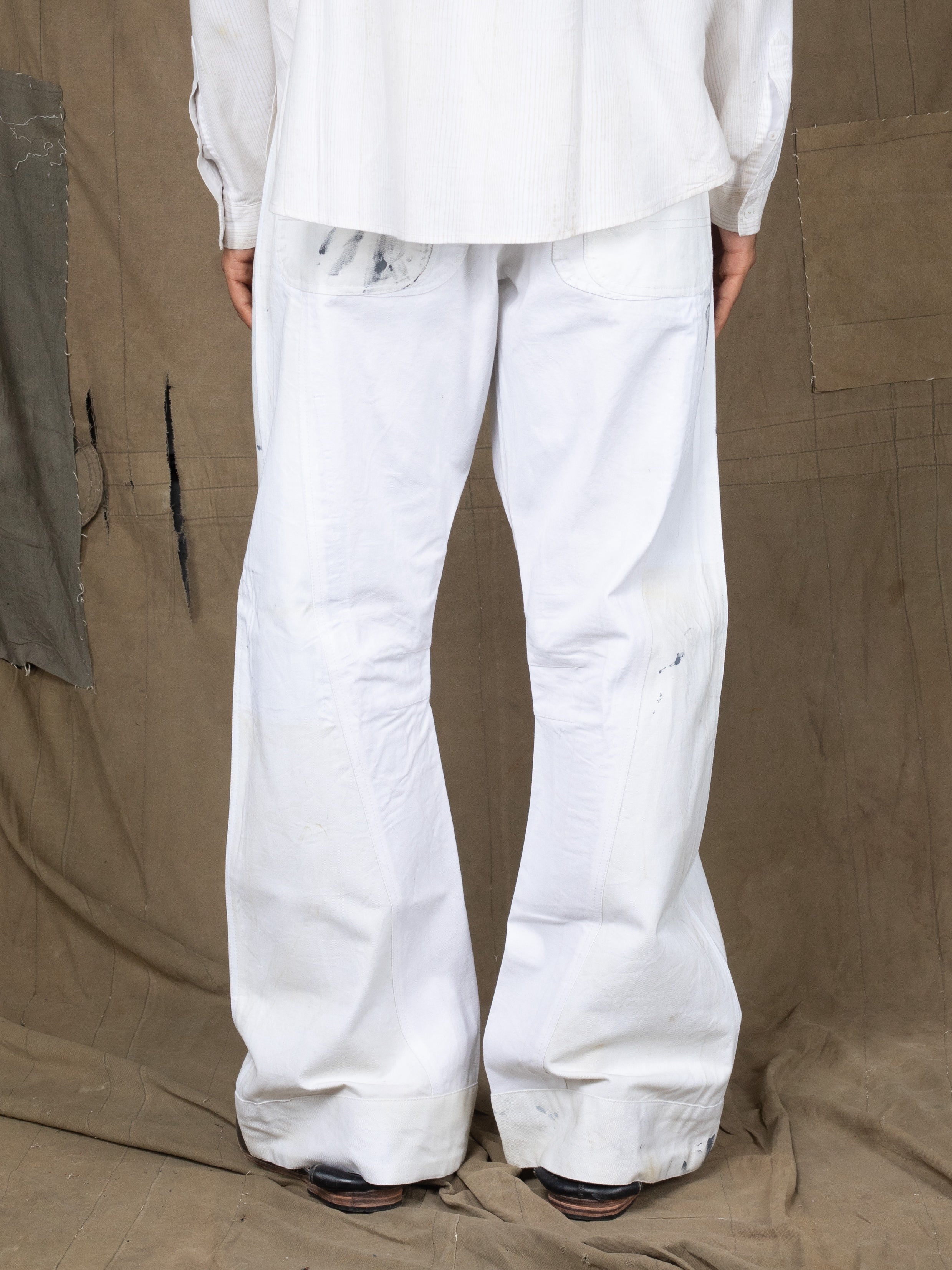 BHALOO PANTS WHITE PAINT SPLATTER