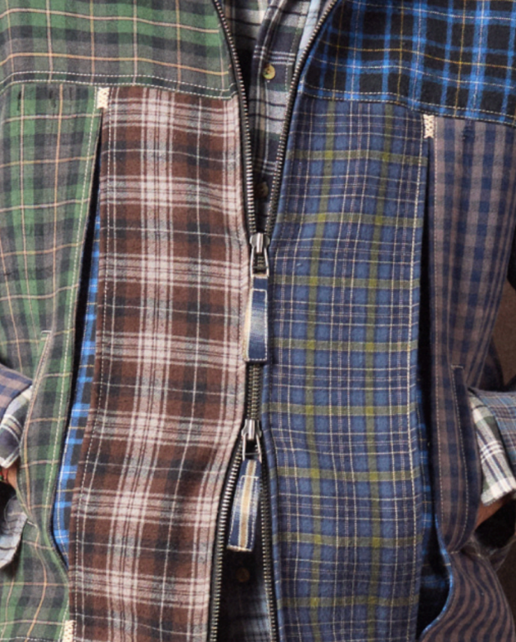 Flannel Box Pleat Jacket