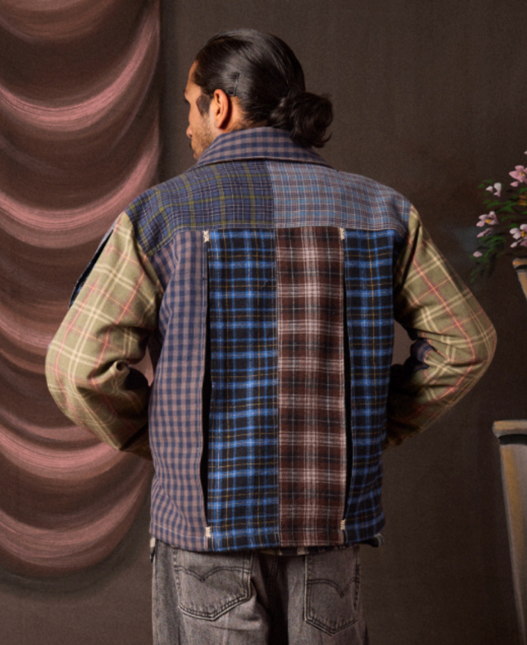 Flannel Box Pleat Jacket