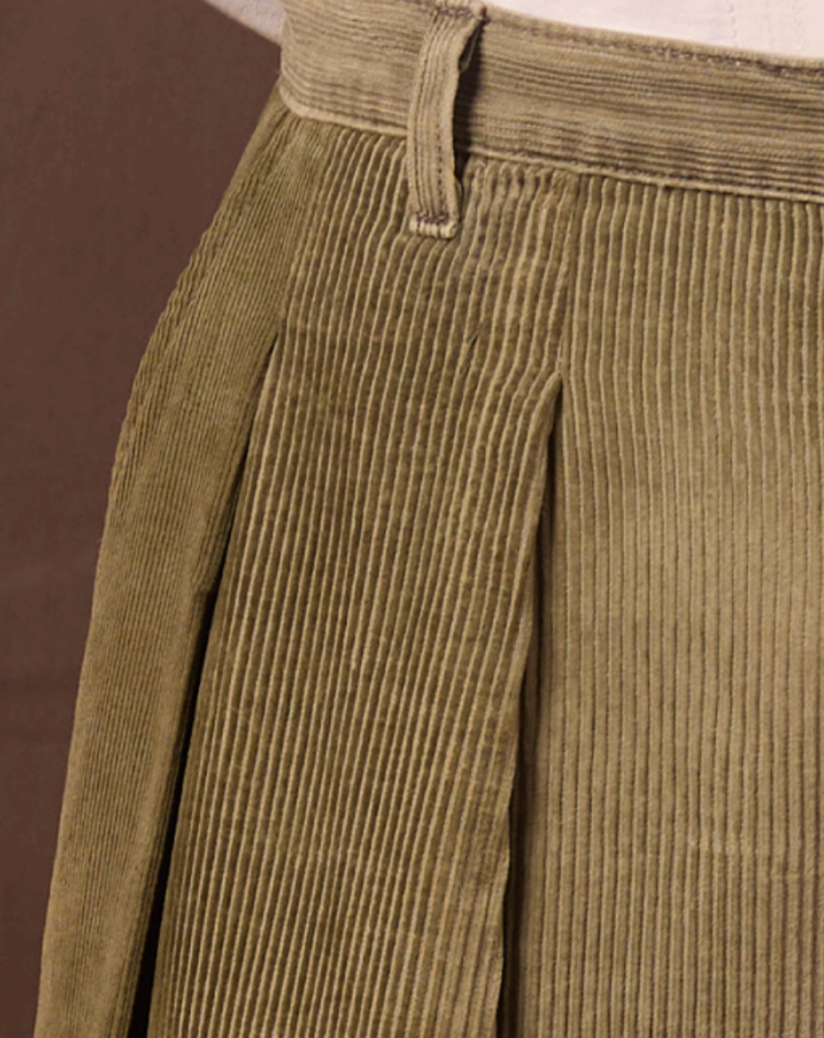 Double Pleated Pants - Green