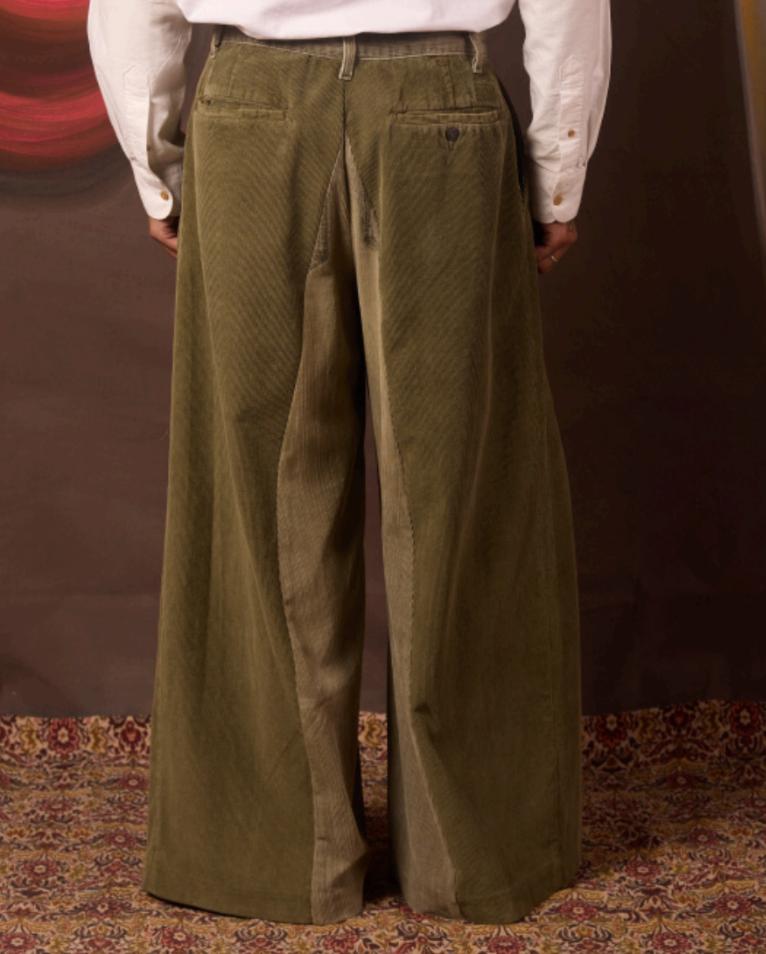 Double Pleated Pants - Green