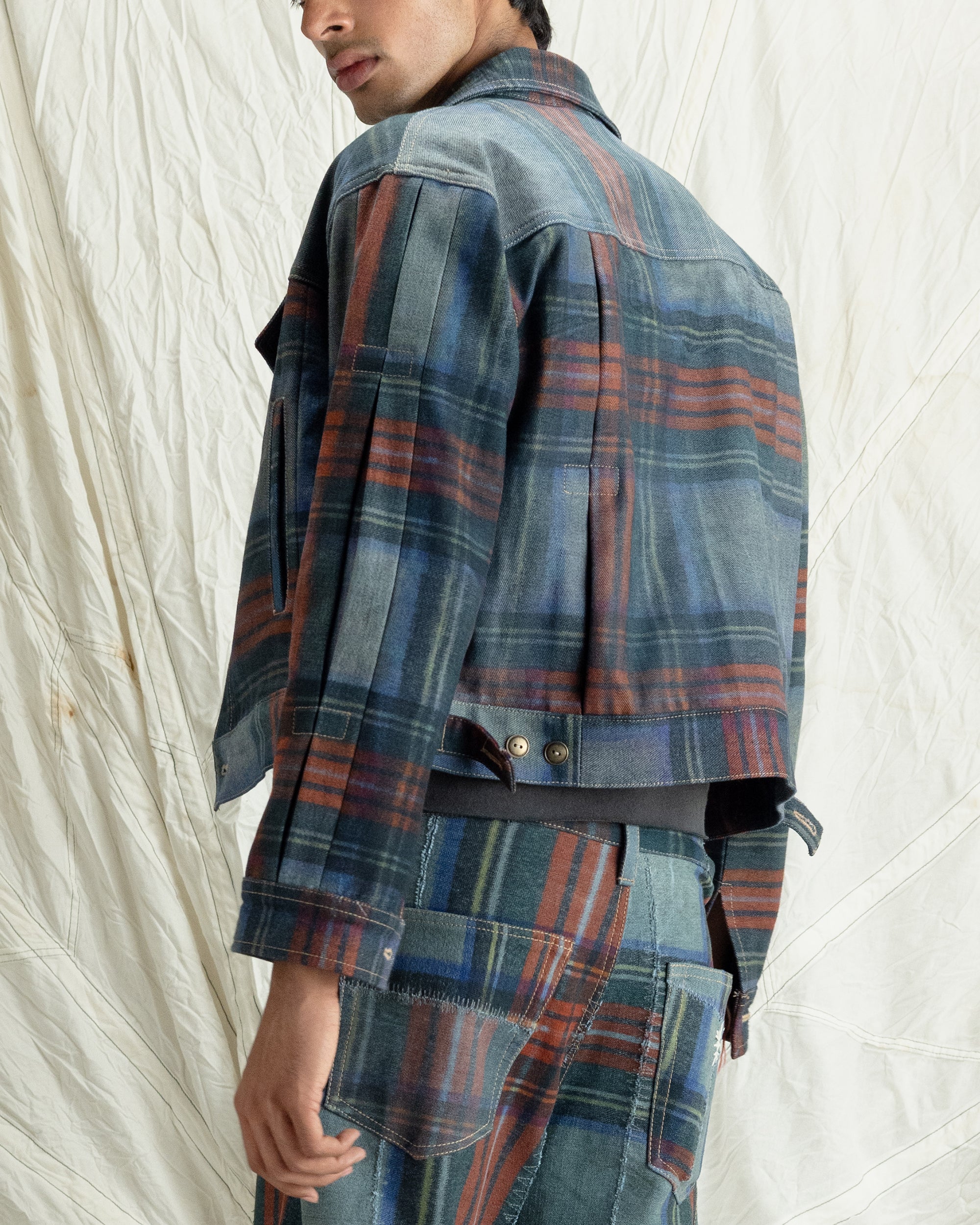 CHECKERED TRUCKER JACKET
