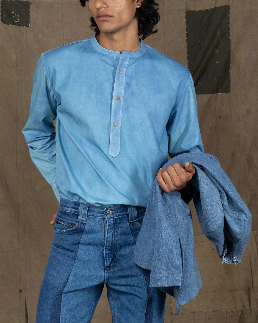 INDIGO DIPPED SHORT KURTA
